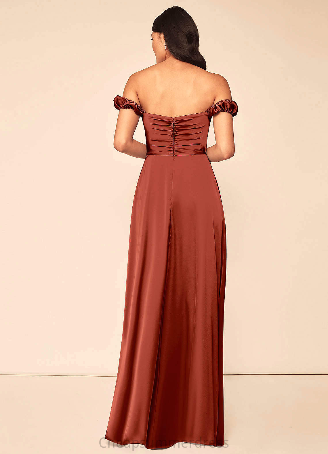 Linda Sleeveless V-Neck Floor Length Natural Waist A-Line/Princess Bridesmaid Dresses