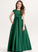 Scoop Junior Bridesmaid Dresses Floor-Length With Neck Lace Satin Ball-Gown/Princess Bow(s) Adyson Pockets