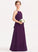 Neck Scoop A-Line Floor-Length Bow(s) Cascading Chiffon Ruffles Junior Bridesmaid Dresses With Keely