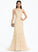 Trumpet/Mermaid With Sweep Scoop Prom Dresses Janelle Sequins Tulle Neck Train