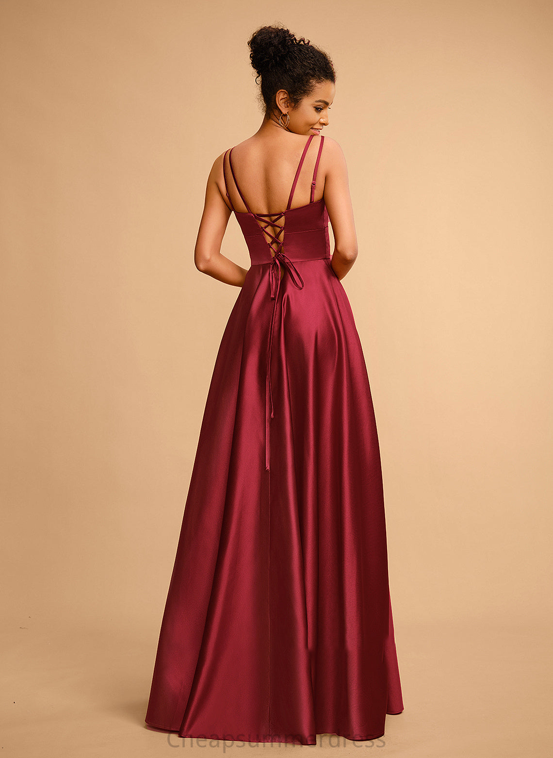 Floor-Length Neckline Prom Dresses Square Satin A-Line Armani