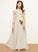 Eden Chiffon V-neck Junior Bridesmaid Dresses Ruffles With A-Line Floor-Length Cascading