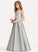 Ball-Gown/Princess Floor-Length Junior Bridesmaid Dresses Off-the-Shoulder Satin Makena