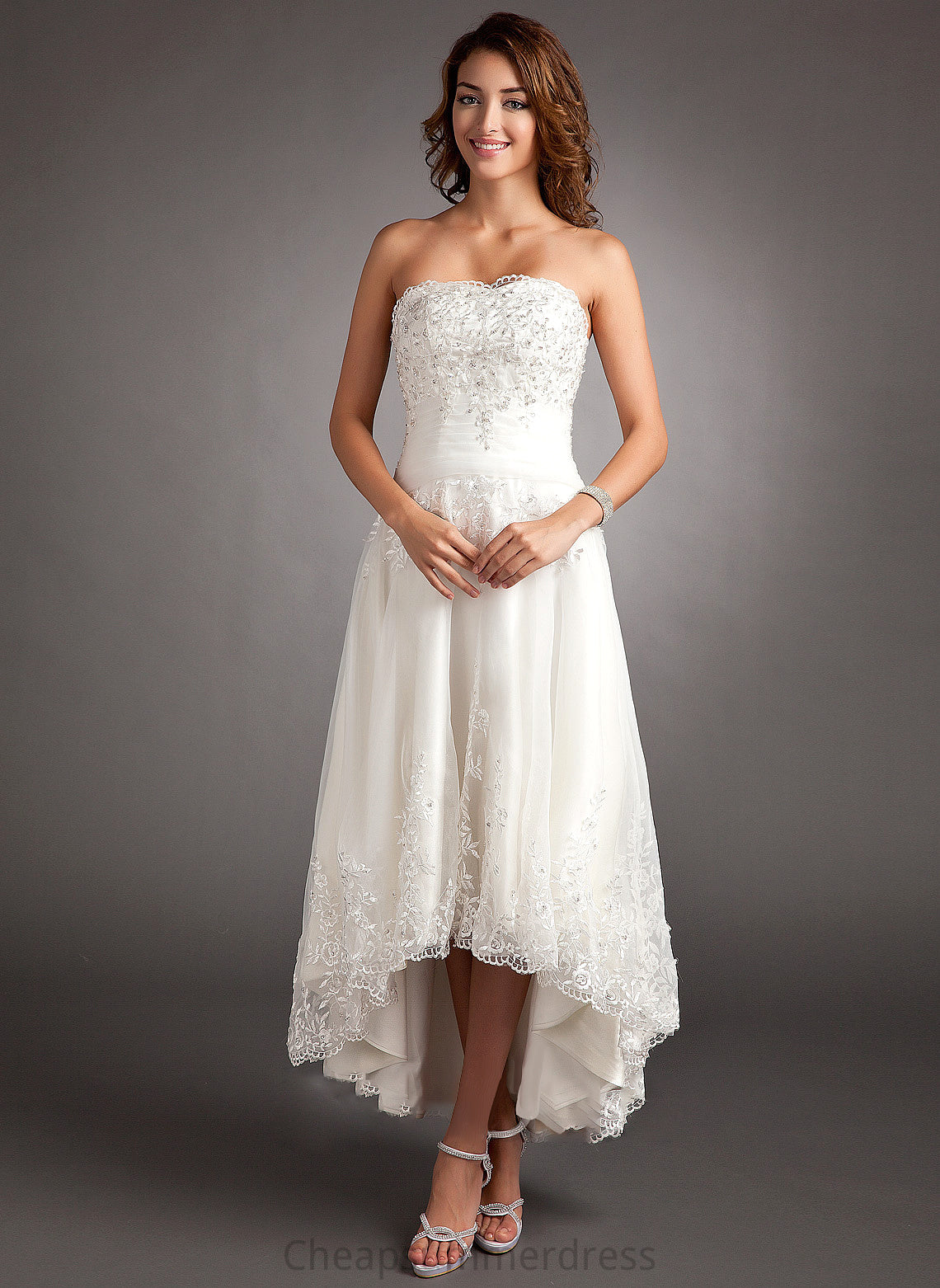 Beading Tulle A-Line Sweetheart Wedding Dress Lace With Wedding Dresses Asymmetrical Isabel