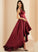 Prom Dresses Shaniya Pockets V-neck Asymmetrical With Ball-Gown/Princess Satin