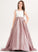 Scoop Pockets Neck Satin Ball-Gown/Princess With Sweep Junior Bridesmaid Dresses Mariyah Bow(s) Train