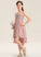 Square Neckline A-Line Asymmetrical Lace Isis Junior Bridesmaid Dresses Chiffon