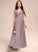 Carlie Chiffon Cascading Ruffles Floor-Length Junior Bridesmaid Dresses With V-neck A-Line