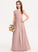 Scoop Bow(s) Floor-Length Neck Junior Bridesmaid Dresses Micaela Lace With Chiffon A-Line