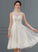 Wedding Dresses With Tulle Wedding Dress A-Line Knee-Length Bow(s) Illusion Penny