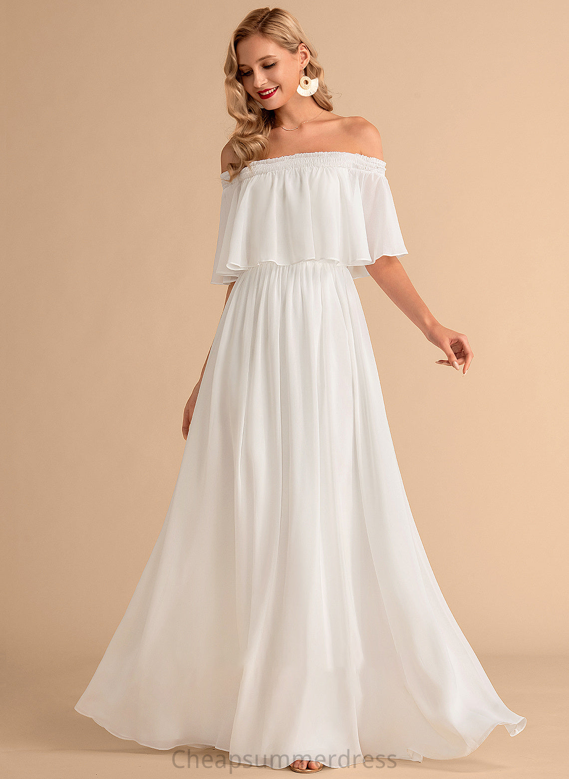 Penny Wedding Dresses Split With Dress Chiffon Wedding Front Floor-Length A-Line