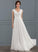 Lace Ruffle Floor-Length V-neck Chiffon A-Line With Wedding Dresses Dress Emilee Wedding