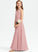 Ruffle A-Line Junior Bridesmaid Dresses Floor-Length Neckline Square Ada Chiffon With