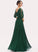 A-Line Silhouette Floor-Length Length Ruffle Embellishment V-neck Fabric Neckline Abigail Spaghetti Staps A-Line/Princess