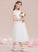 Tulle Scoop Kaylee A-Line Neck Junior Bridesmaid Dresses Tea-Length