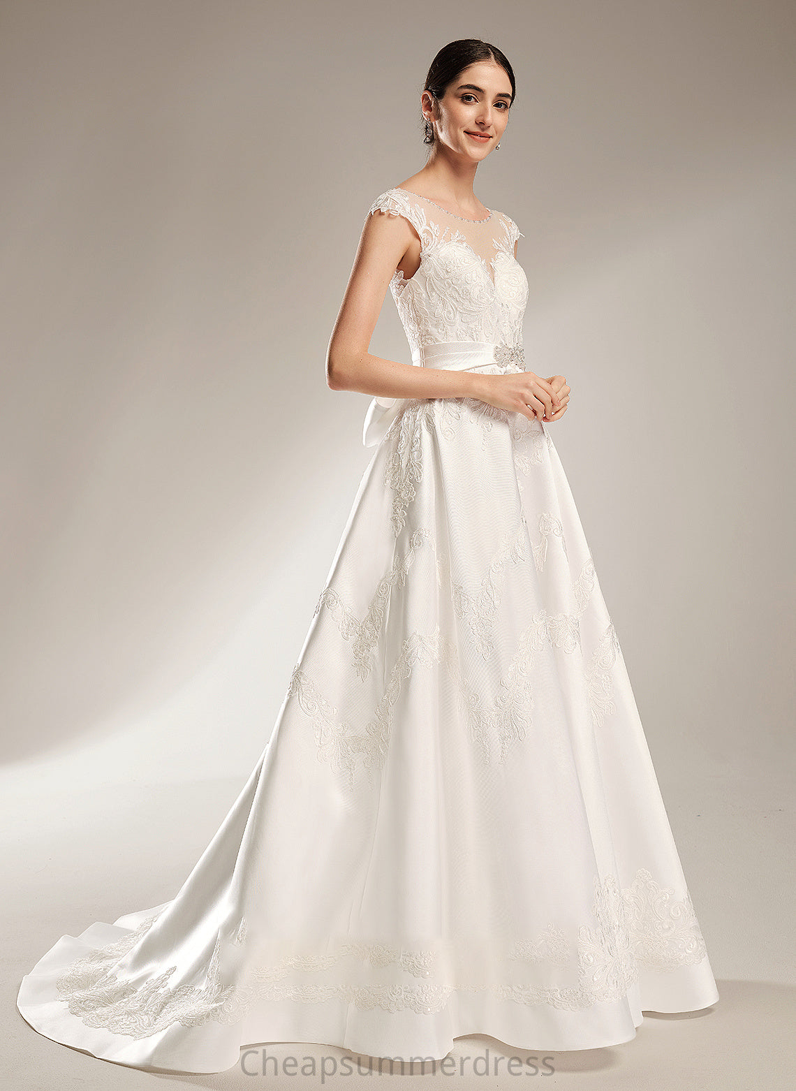Wedding Train Chapel Scoop Sequins Ayana Dress Neck Beading Ball-Gown/Princess With Wedding Dresses