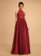 Floor-Length Sequins With Ball-Gown/Princess Satin Halter Lainey Prom Dresses