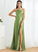 Length Fabric Embellishment CowlNeck SplitFront Floor-Length Silhouette A-Line Neckline Maria Trumpet/Mermaid Sleeveless