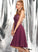 Neck Chiffon Prom Dresses Ashley A-Line Knee-Length Scoop With Beading