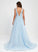 Alejandra Sweep Prom Dresses Beading Tulle Train With Lace V-neck Ball-Gown/Princess