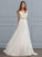 Dress Wedding Sequins Adeline With Court Train Chiffon Wedding Dresses Beading A-Line V-neck