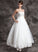 Satin Wedding Dresses Beading Lace With Organza Megan Dress Ankle-Length Wedding Ball-Gown/Princess Strapless