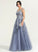 Tulle Ball-Gown/Princess Neck Floor-Length Prom Dresses Scoop Aniyah