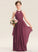Ruffle Lainey With Chiffon Neck Scoop A-Line Floor-Length Junior Bridesmaid Dresses Beading