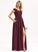 Trinity Chiffon Front With Floor-Length A-Line Ruffle Off-the-Shoulder Prom Dresses Split Pockets