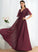 Ruffle Floor-Length V-neck A-Line Silhouette Length Fabric Neckline Embellishment Mylee Natural Waist A-Line/Princess