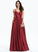 Floor-Length Satin Ruffle Pockets A-Line With V-neck Danna Prom Dresses