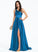 Jayda Train Sweep Satin Front With Split A-Line One-Shoulder Prom Dresses