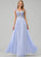 Floor-Length Chiffon Feather V-neck With Flower(s) Prom Dresses Juliet Sequins A-Line Beading Lace