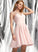 Crepe Kaitlin Stretch Prom Dresses V-neck Short/Mini A-Line