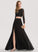Split A-Line Prom Dresses Chiffon Floor-Length Front Valerie Neck Scoop With