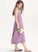 Neck With Chiffon Tea-Length Scoop Ruffle A-Line Aylin Junior Bridesmaid Dresses