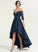 Off-the-Shoulder Satin Asymmetrical Prom Dresses With Sequins Elisa Ball-Gown/Princess