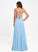 A-Line With Chiffon Floor-Length V-neck Lace Prom Dresses Jaylene
