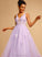 Ball-Gown/Princess Jennifer Prom Dresses V-neck With Floor-Length Tulle Lace