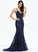 With Prom Dresses Sequined Train Sequins V-neck Sweep Trumpet/Mermaid Lilly