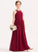 Scoop Chiffon Neck Beading Bow(s) Ruffle Rebecca Floor-Length With Junior Bridesmaid Dresses A-Line