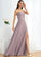 SplitFront Neckline Strapless Embellishment Fabric Length Floor-Length Silhouette A-Line Violet Natural Waist A-Line/Princess