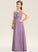 Floor-Length Chiffon A-Line Neckline Lesly Lace Junior Bridesmaid Dresses Square