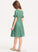 Scoop Ruffles Cascading Knee-Length A-Line Neck Sanaa Junior Bridesmaid Dresses Lace With