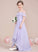 With Ruffles Junior Bridesmaid Dresses Chiffon Asymmetrical Kailyn A-Line Cascading Off-the-Shoulder