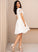 Knee-Length With Chiffon Prom Dresses A-Line Alexandria Lace V-neck