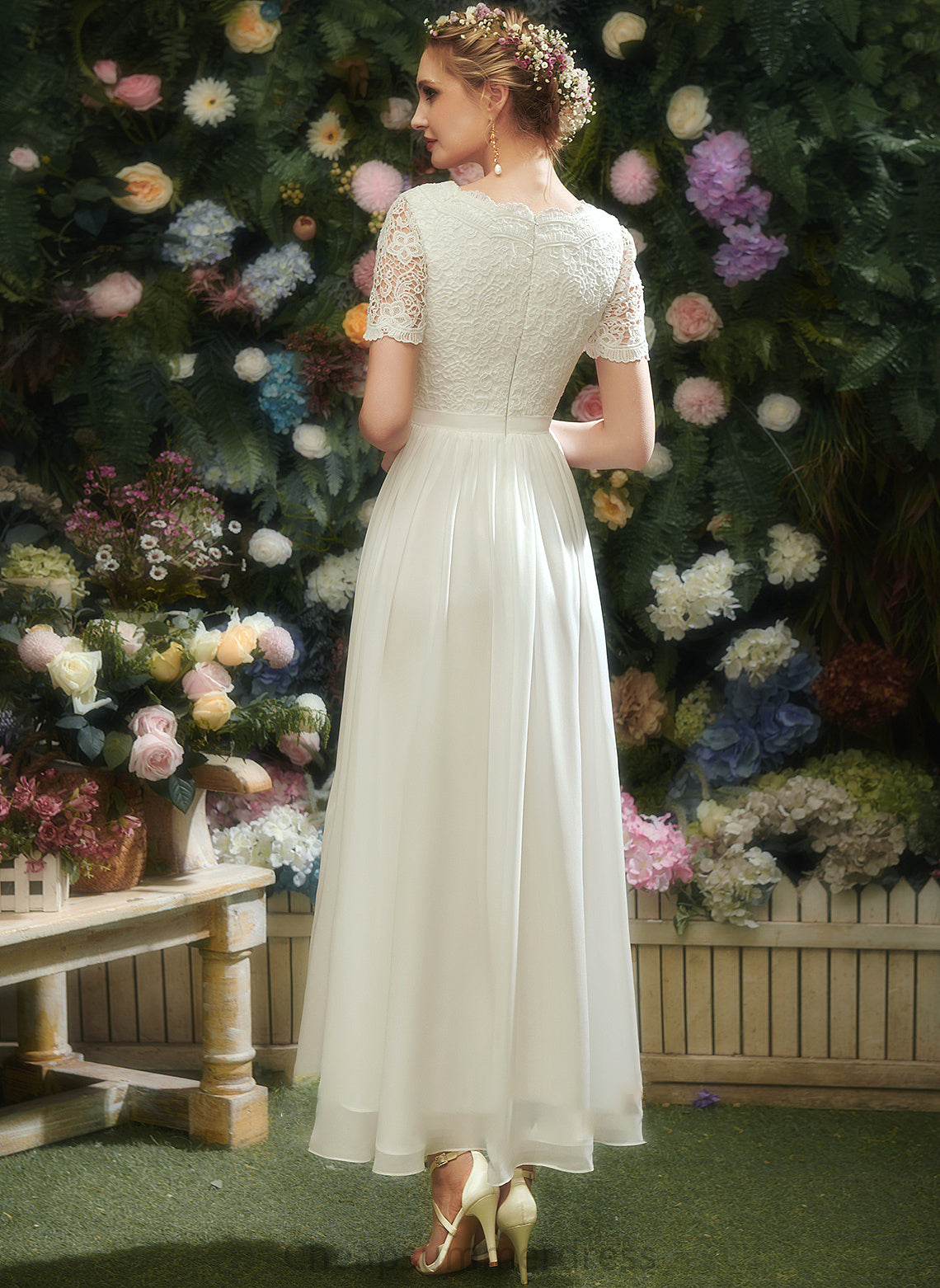 Wedding Dresses Lace Asymmetrical With Dress Yaretzi Wedding A-Line V-neck