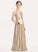 Floor-Length Kyleigh Sequined Neck Scoop Junior Bridesmaid Dresses A-Line