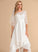 Neck Olive Dress Wedding Scoop Asymmetrical Satin Wedding Dresses Lace A-Line