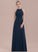A-Line Floor-Length Neckline ScoopNeck Silhouette Length Ruffle Embellishment Fabric Madeline Spaghetti Staps A-Line/Princess